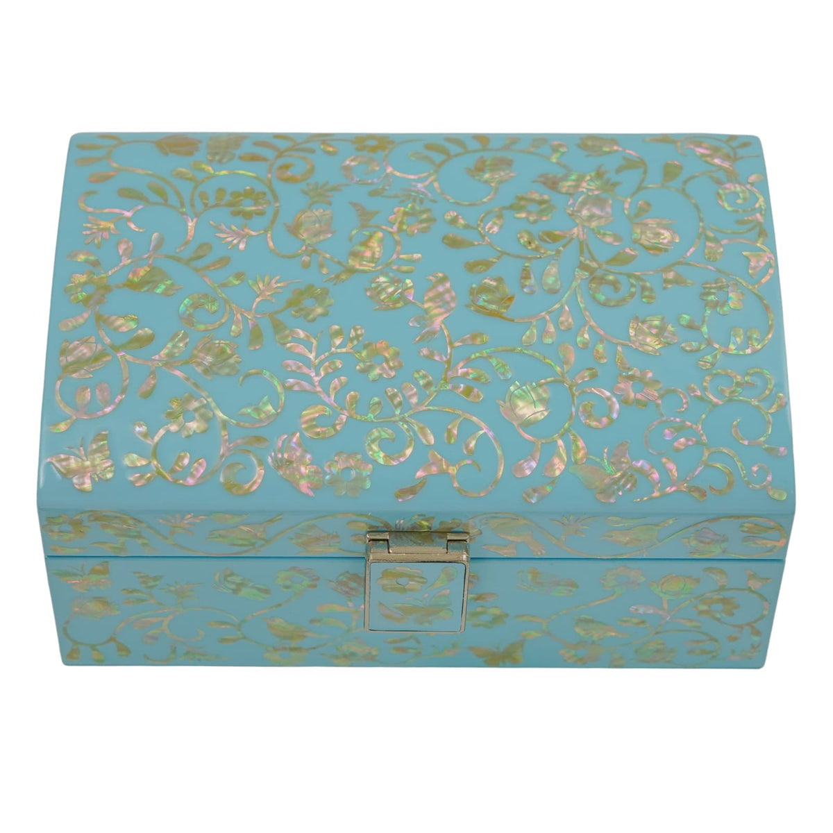 Elegant Tiffany Blue Gift Box with Turquoise and Gold Wrapping