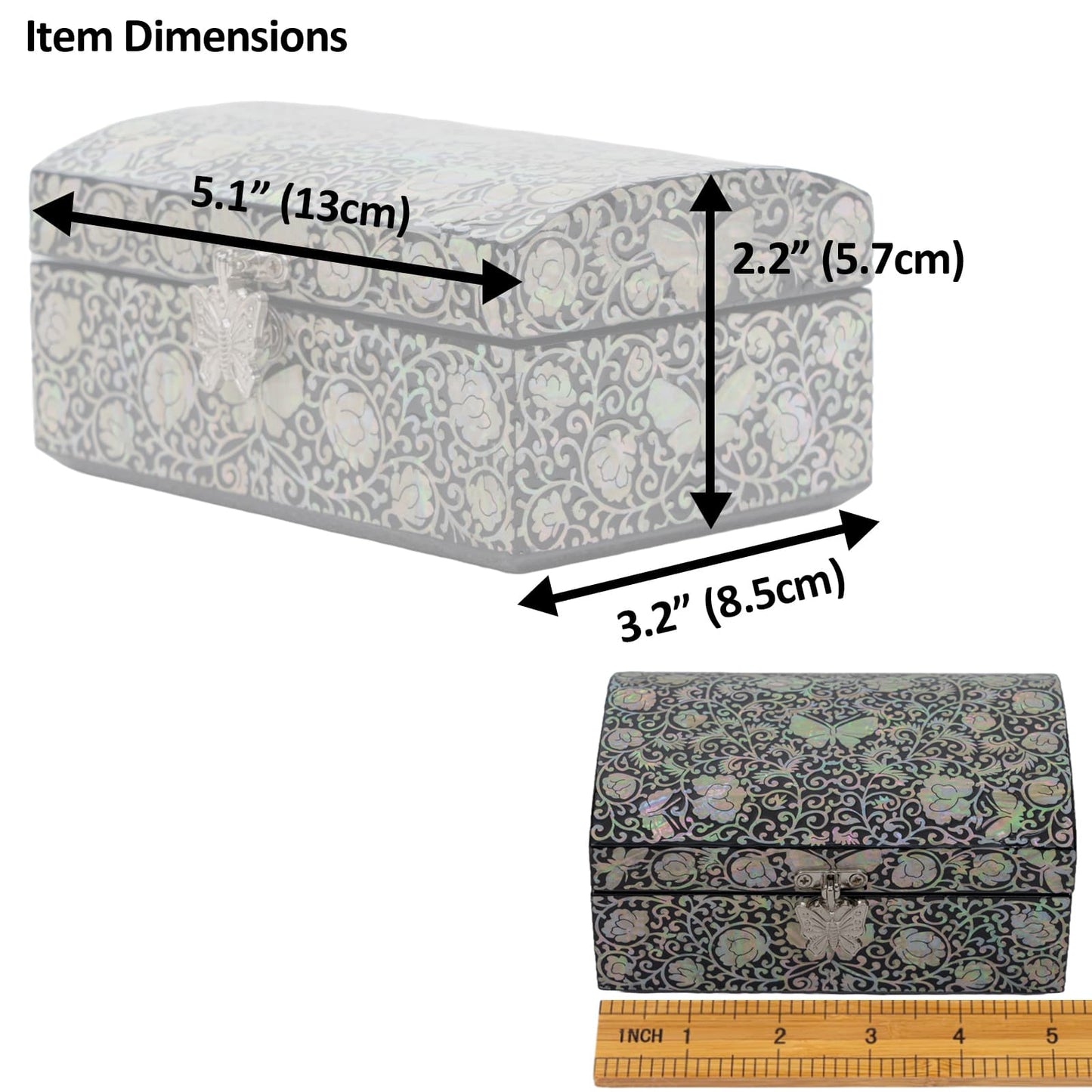ShimmerKeeper: Butterfly-Inlaid Trinket Box