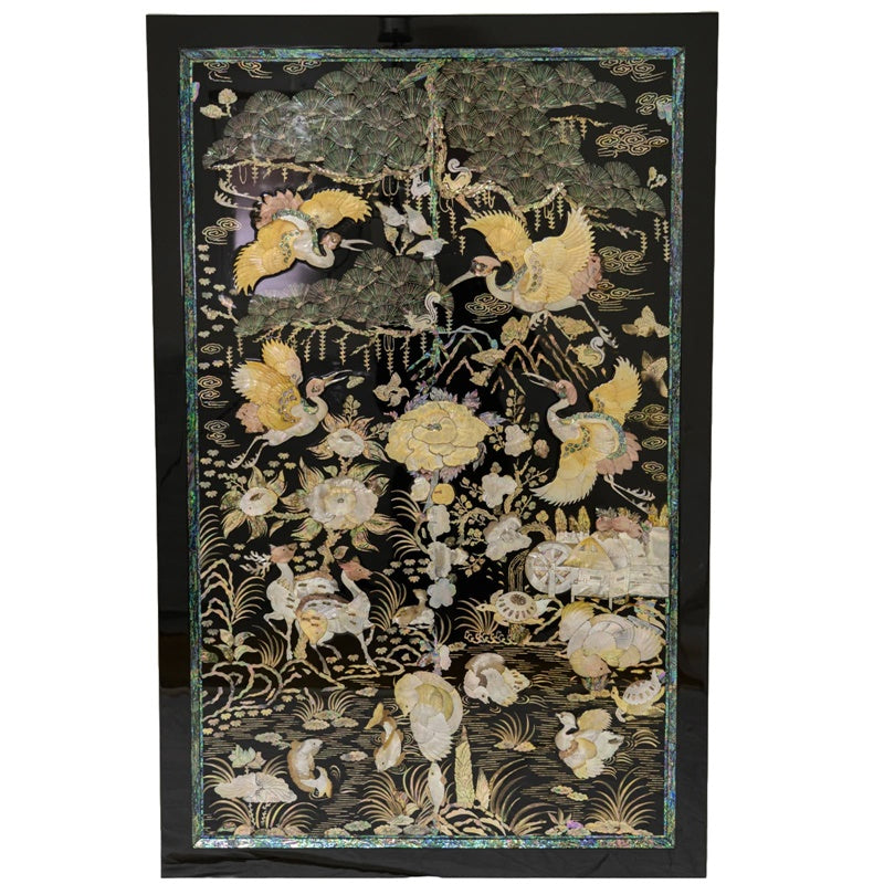 Premium Korean Mother‑of‑Pearl Inlaid Lacquer Table – One‑of‑a‑Kind Art Furniture