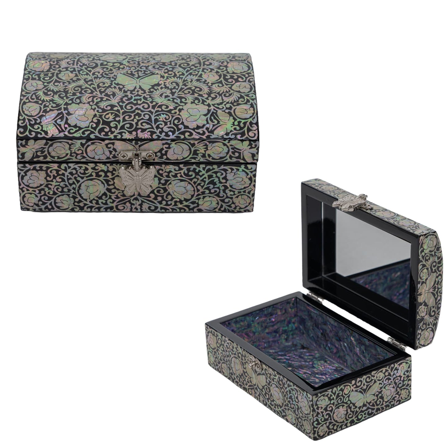 ShimmerKeeper: Butterfly-Inlaid Trinket Box