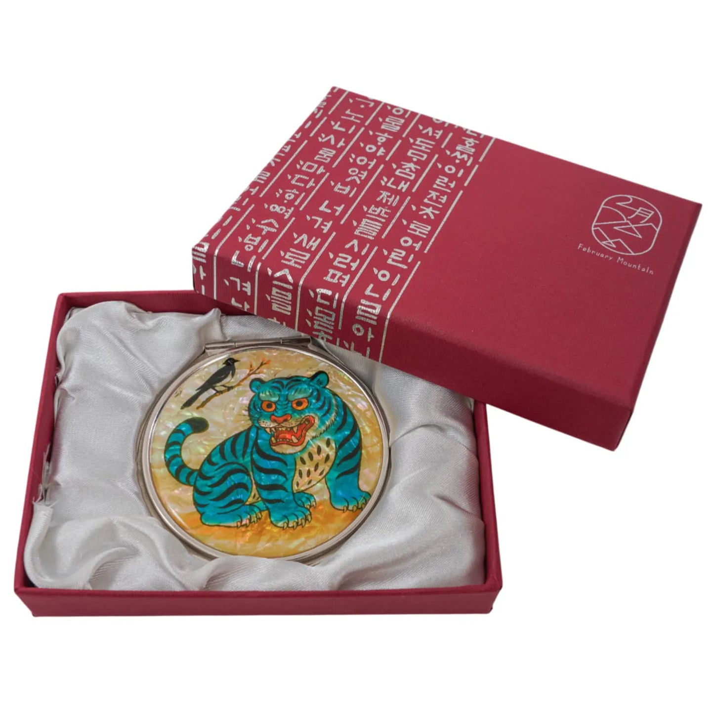 Compact Mirror - Blue tiger and magpie