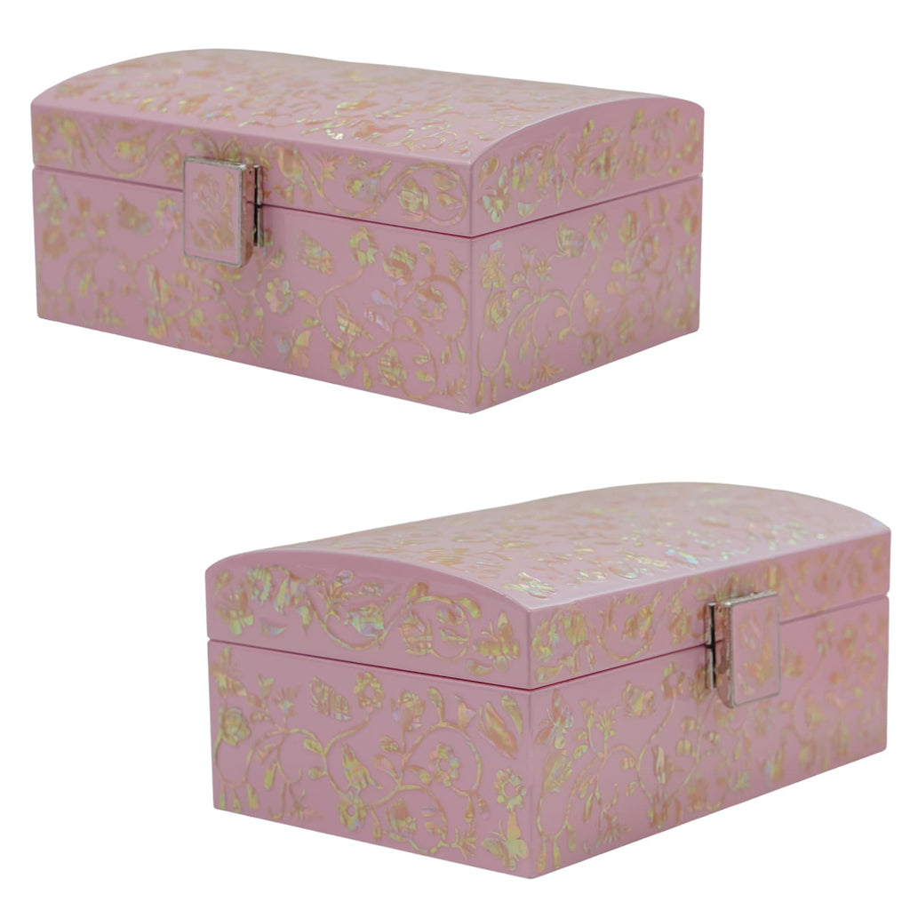 Charming Baby Pink Mother of Pearl Wooden Box