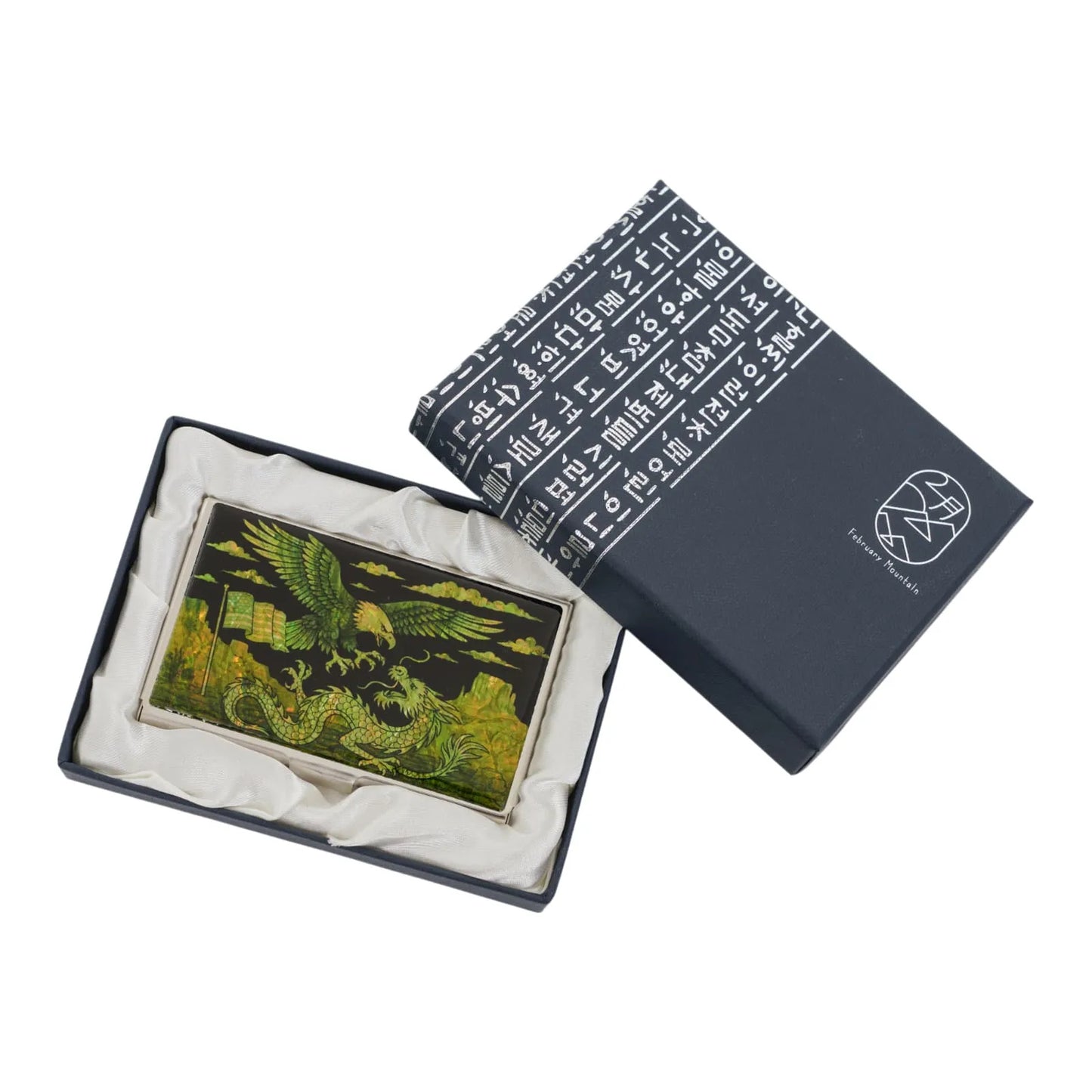 Eagle and dragon card case in a Korean-style gift box