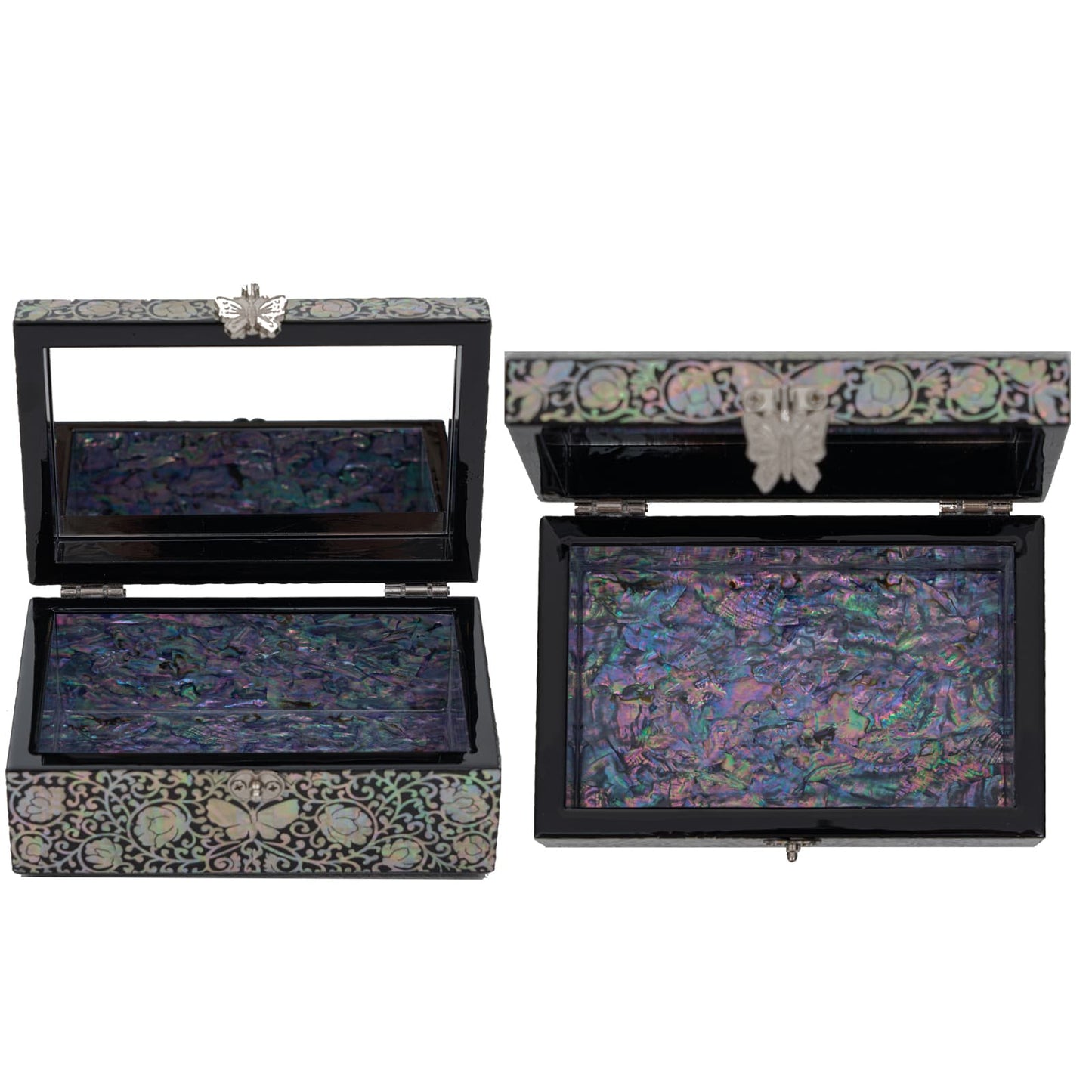 ShimmerKeeper: Butterfly-Inlaid Trinket Box