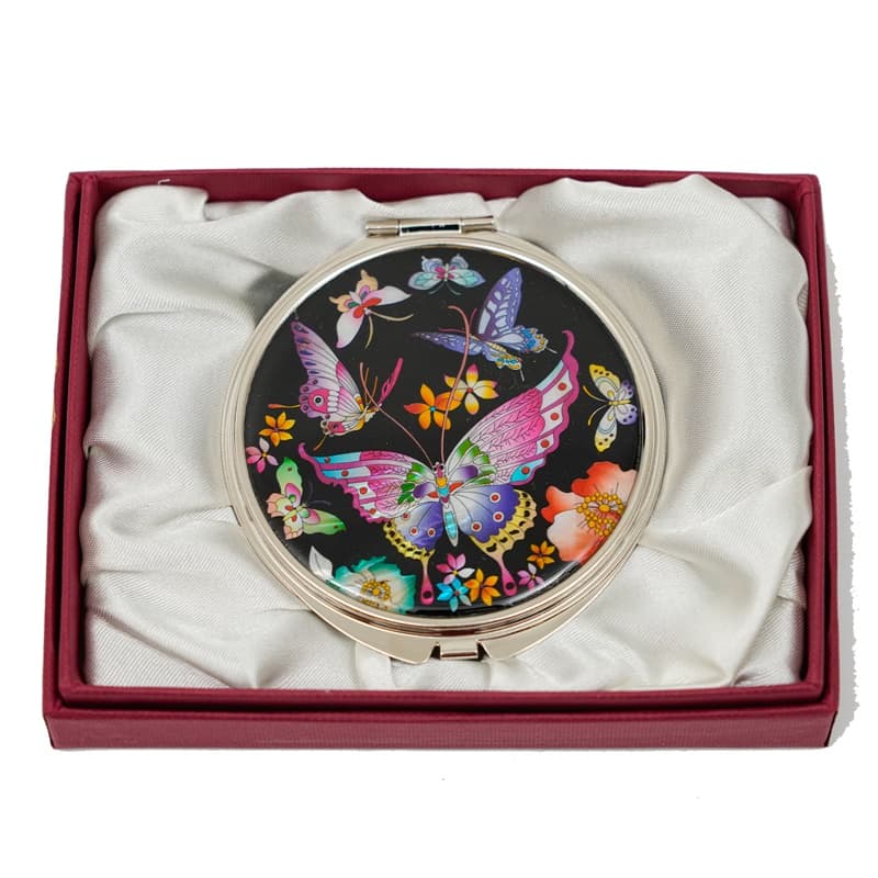 Desert Rose Mother of Pearl Inlay Handmade Makeup Mirror, Portable Personalized Compact Mirror | will be shipped via buy International Express