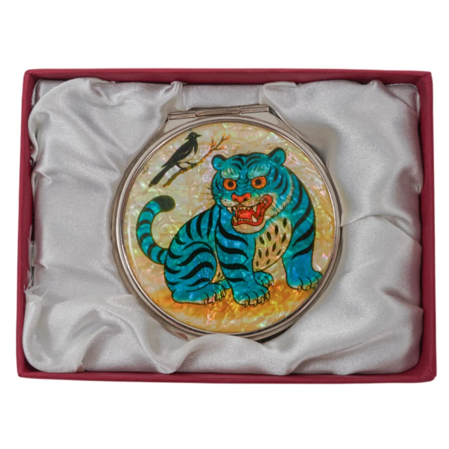 Compact Mirror - Blue tiger and magpie
