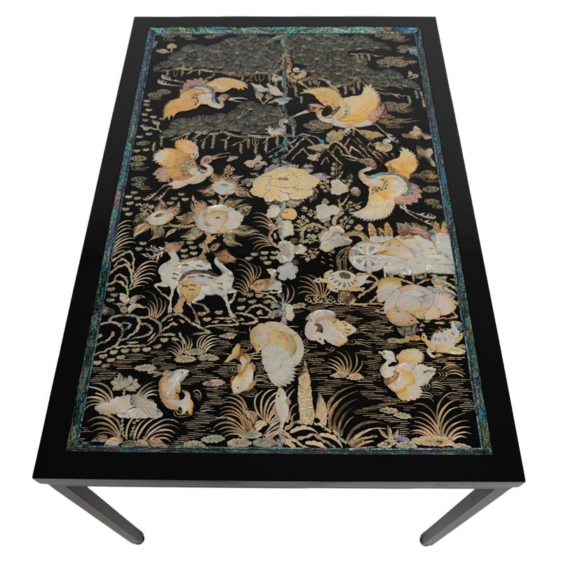 Premium Korean Mother‑of‑Pearl Inlaid Lacquer Table – One‑of‑a‑Kind Art Furniture