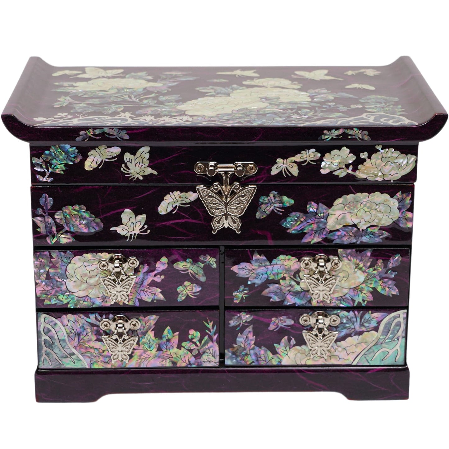 A traditional Korean jewelry box on the front