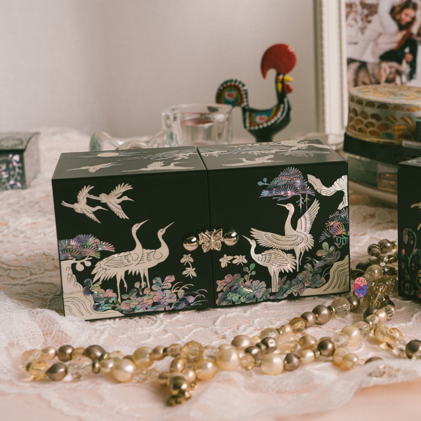 Crane Cube Jewelry Box