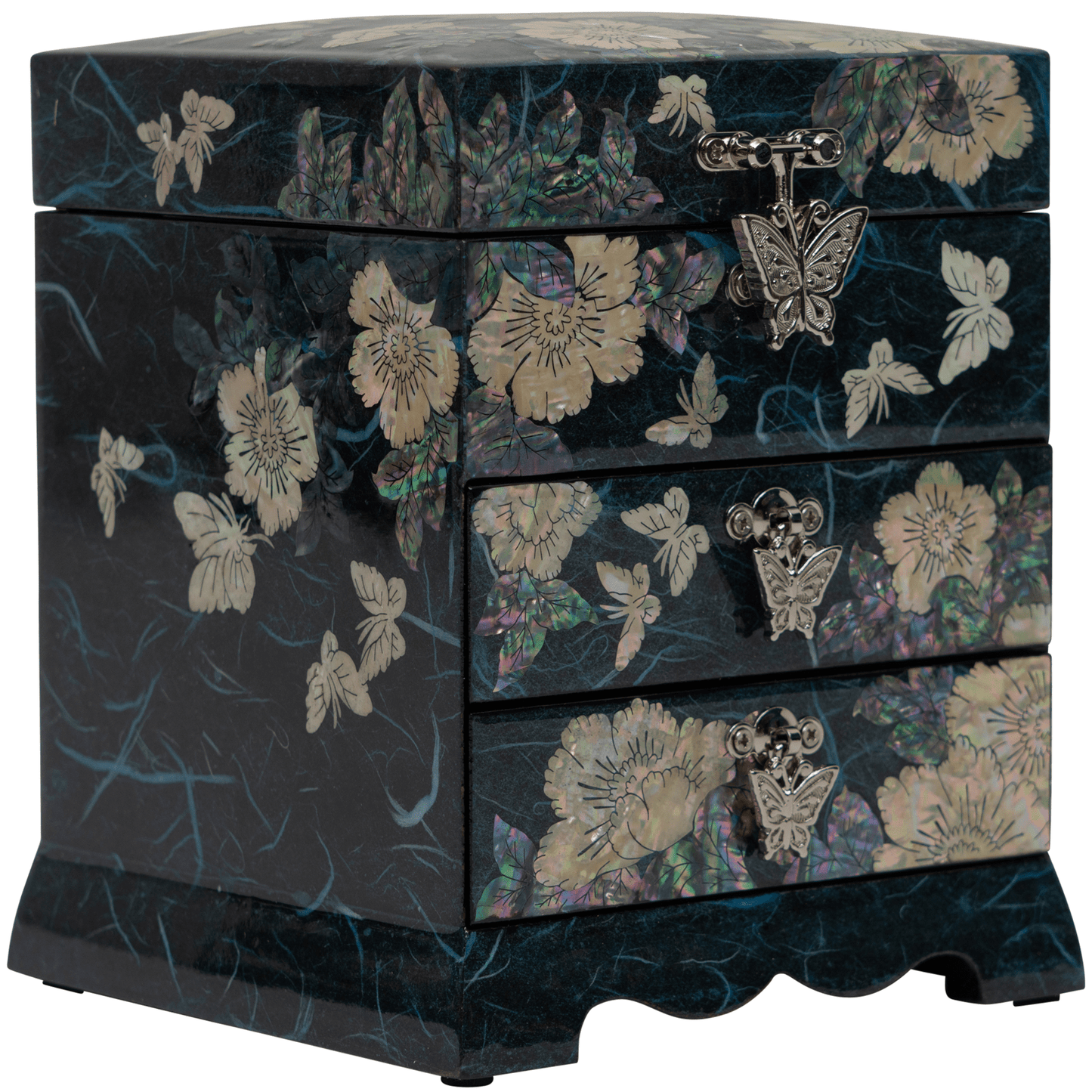 Square Jewelry Box with 2 Drawers
