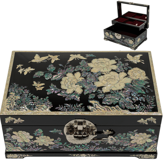 Lockable Jewelry Organizer Box with Key