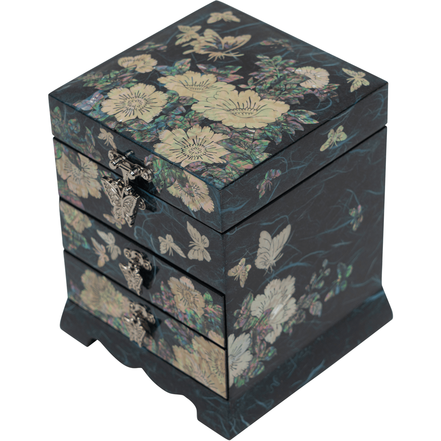 Square Jewelry Box with 2 Drawers