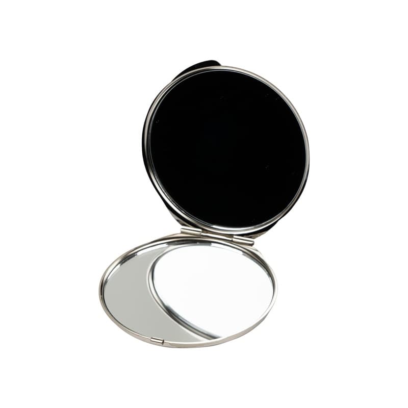 A compact mirror with a standard reflection on one side and a 2.5x magnification on the other, ideal for detailed makeup touch-ups.