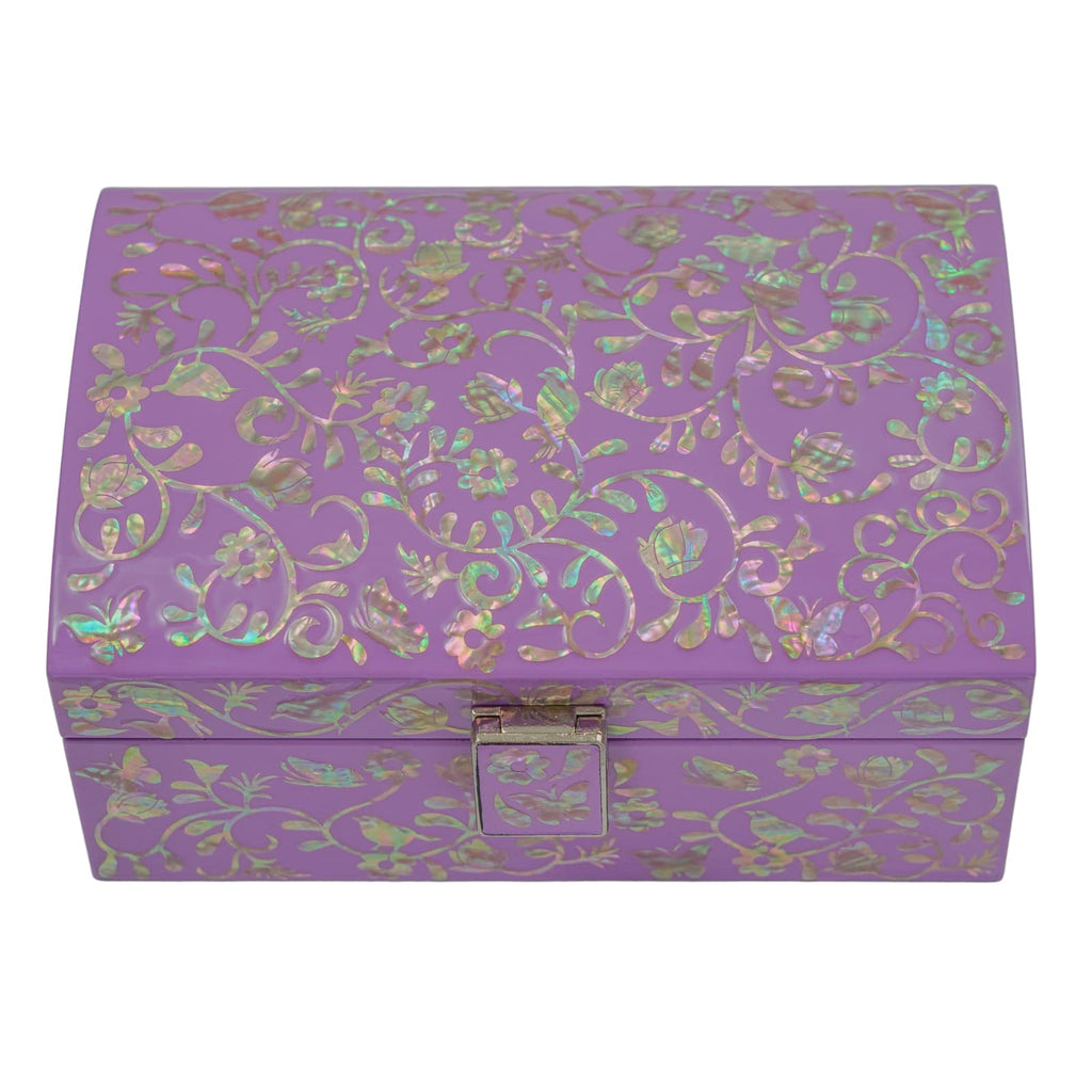 Elegant Mint-Green Mother of Pearl Wooden Box