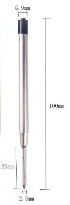 Ballpoint Pen Refill 100mm 1.0mm Tip – Black Ink Replacement