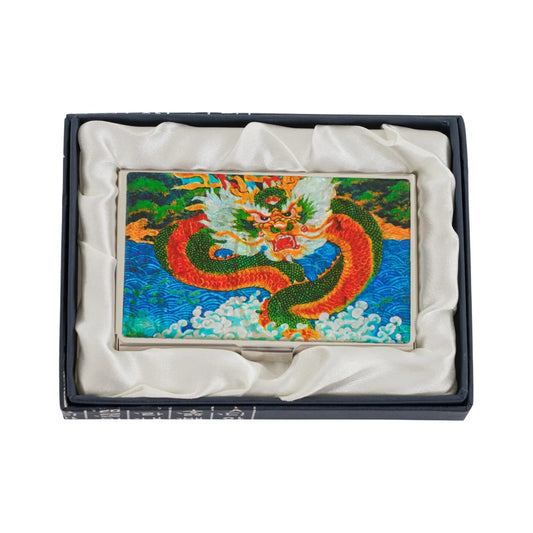Dragon design card case in silk-lined gift box with Korean-style packaging (2)