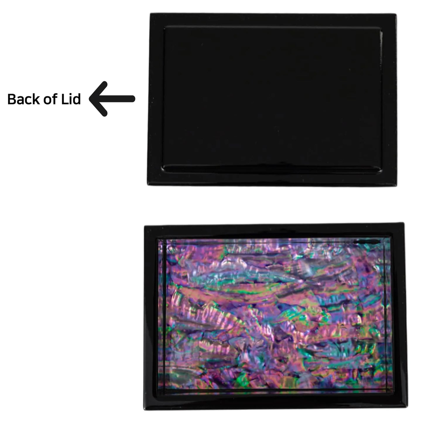 Mother-of-Pearl Trinket Box – Cranes & Peonies on Black Lacquer