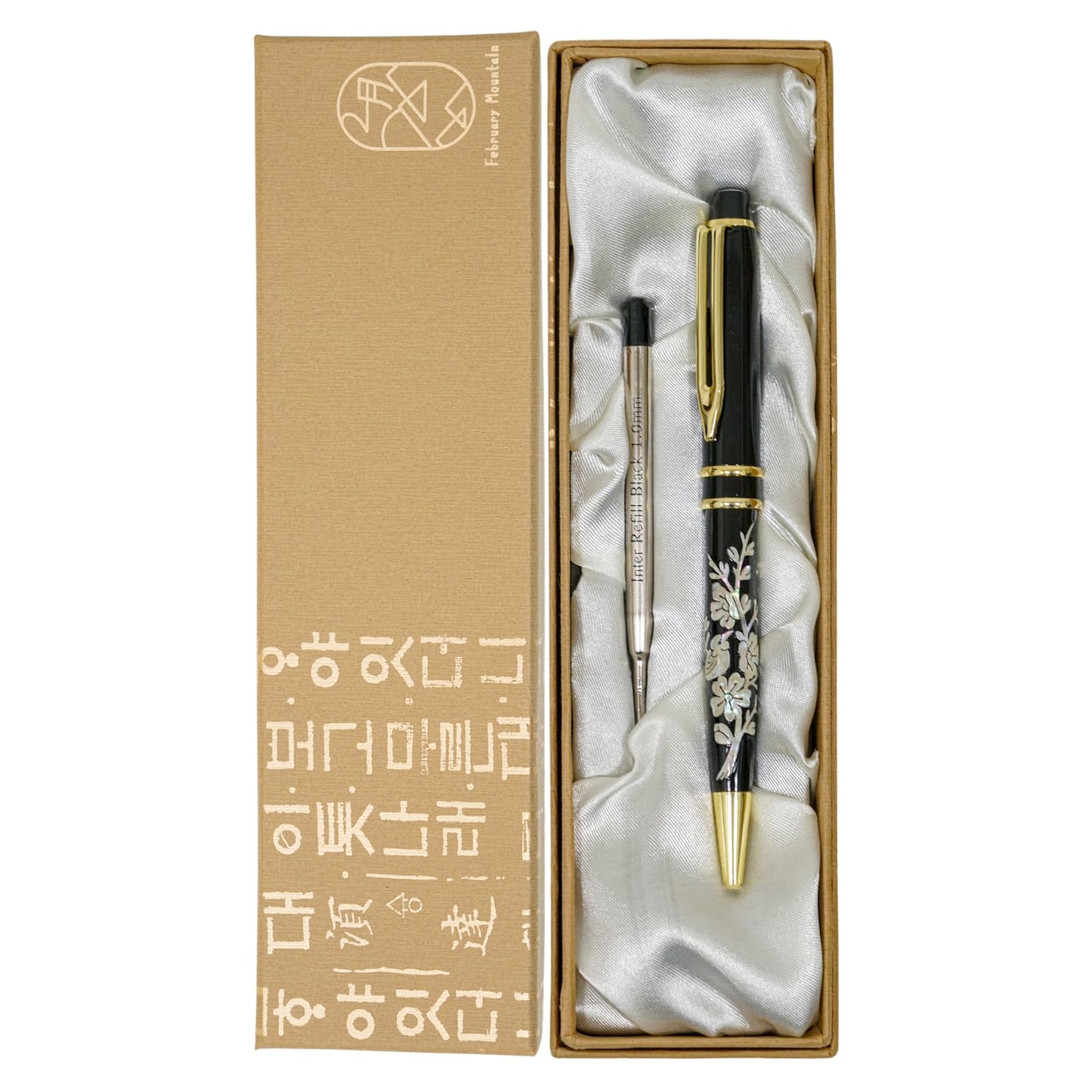 Mother of Pearl Ballpoint Pen with Birds Design