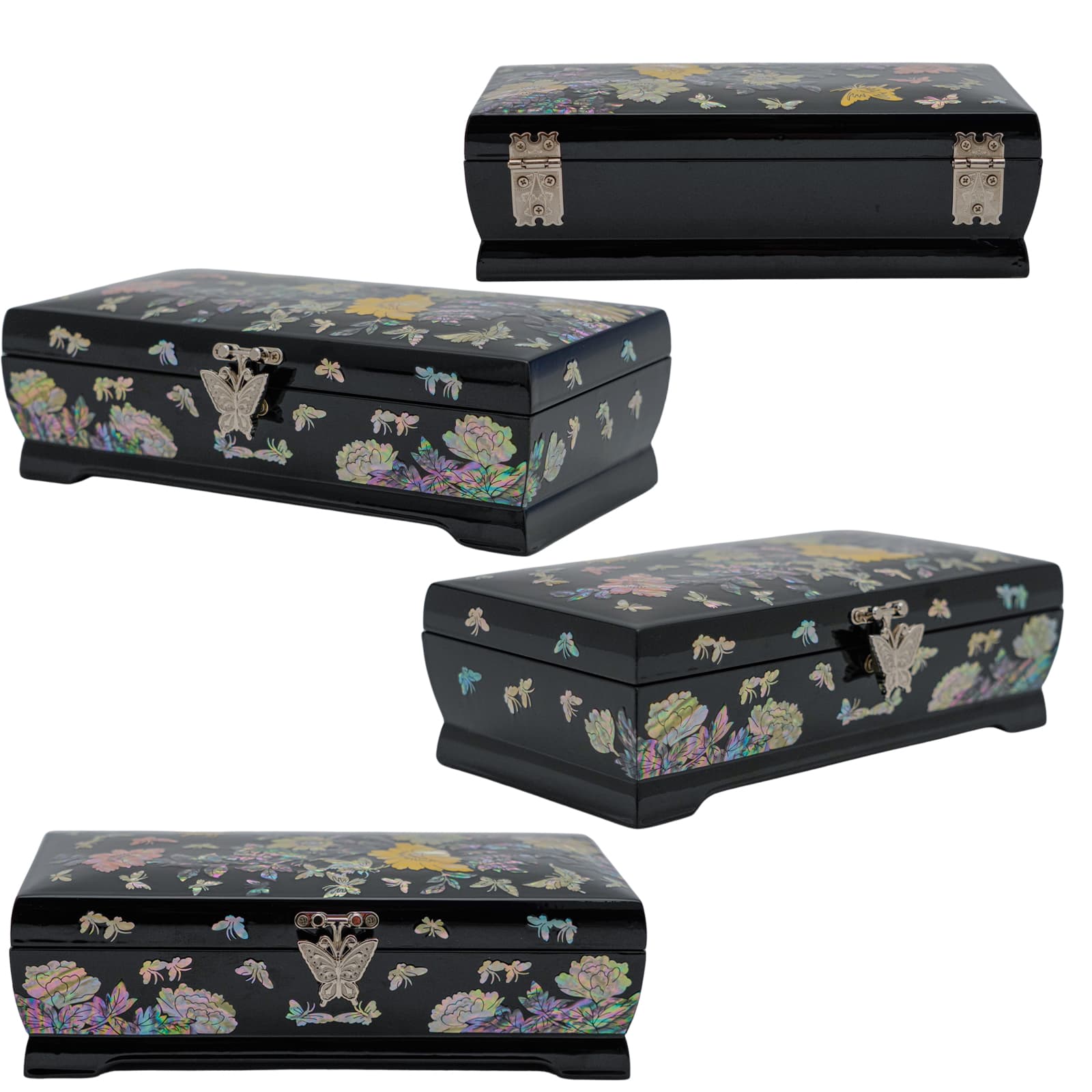 Black Lacquer store With beautiful Abalone inlay Jewelry Box