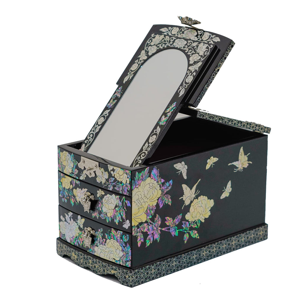 Folding Mirror with Drawer Jewelry Box