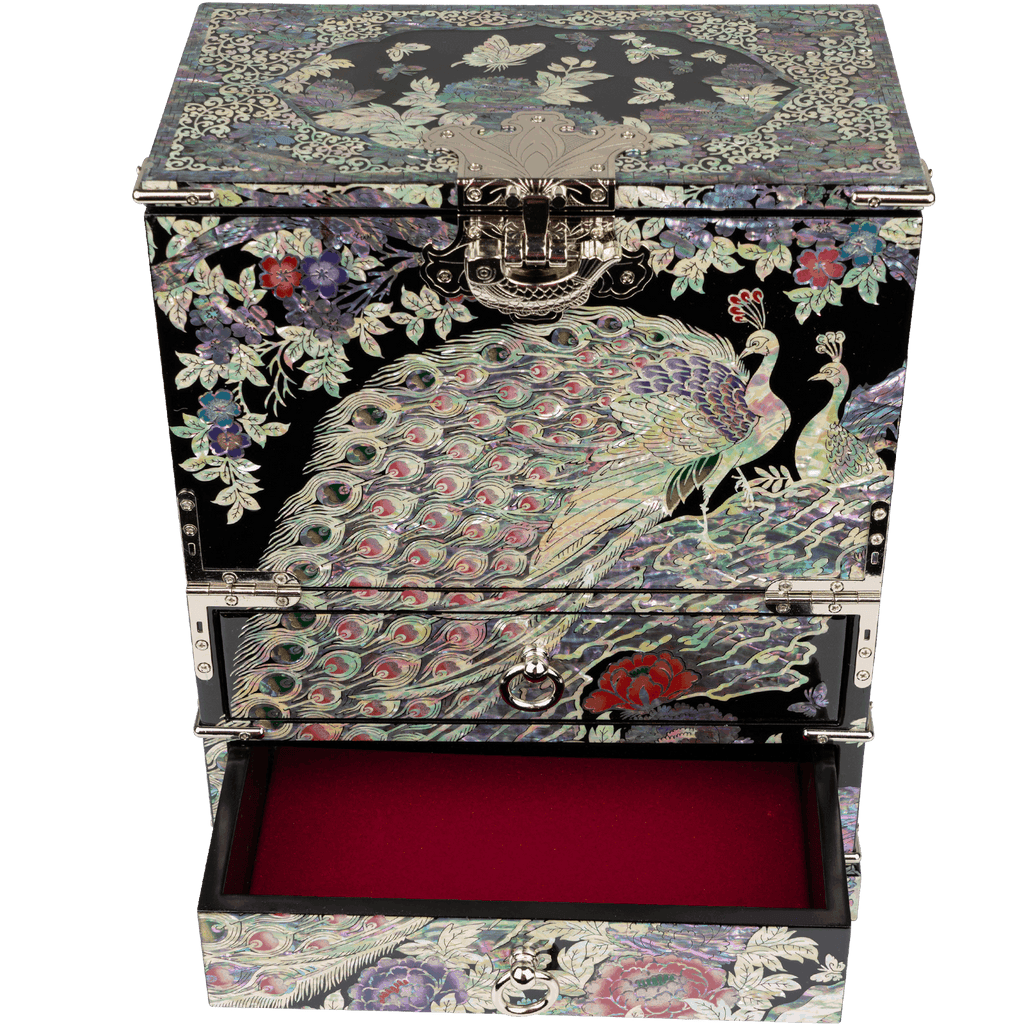 Peacock Vertical Jewelry Box