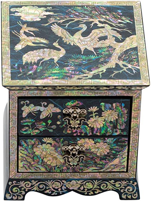 2 Drawers with Crane Design