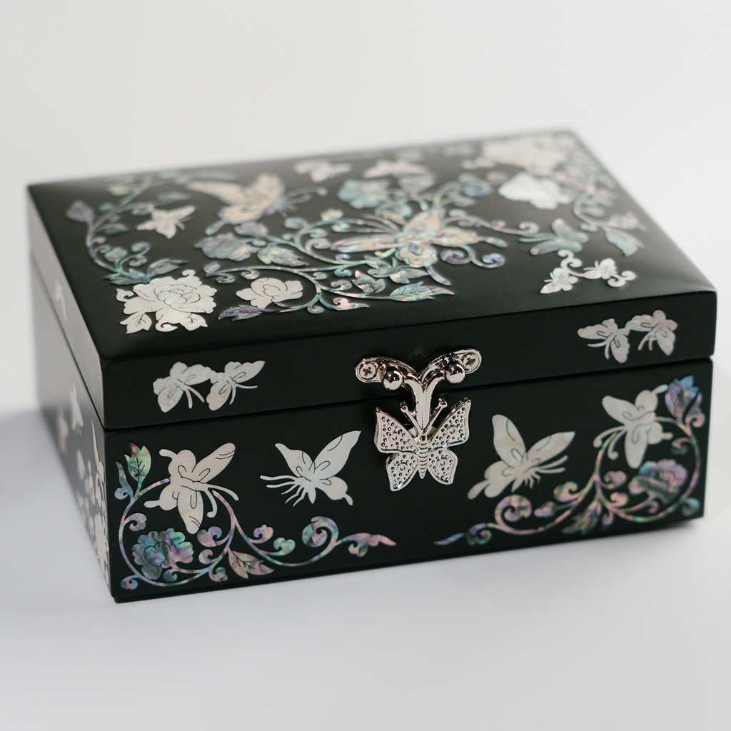Matte black Butterfly Jewelry Box