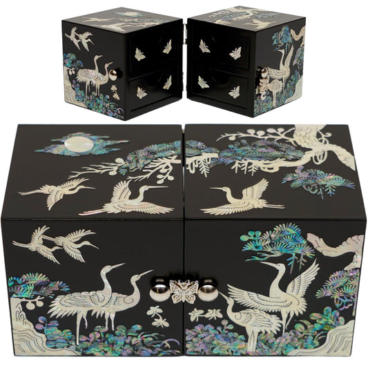 Crane Cube Jewelry Box