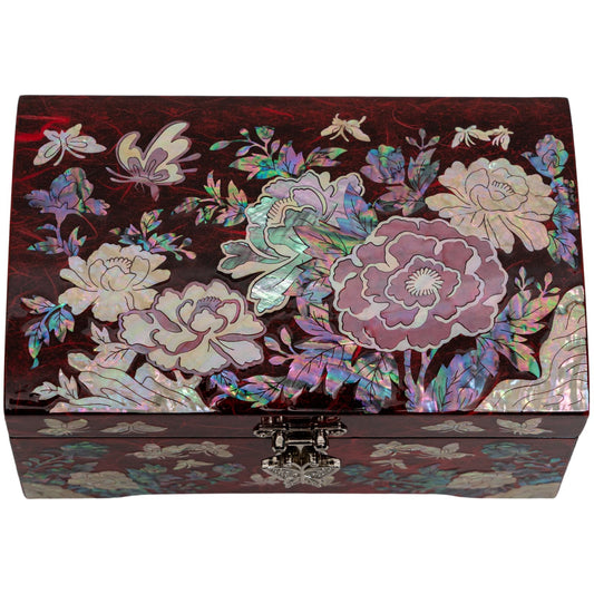Red Jewelry Box with Ring Tray