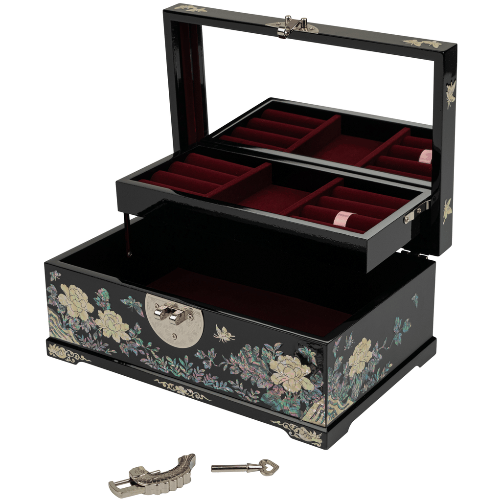 Lockable Jewelry Organizer Box with Key
