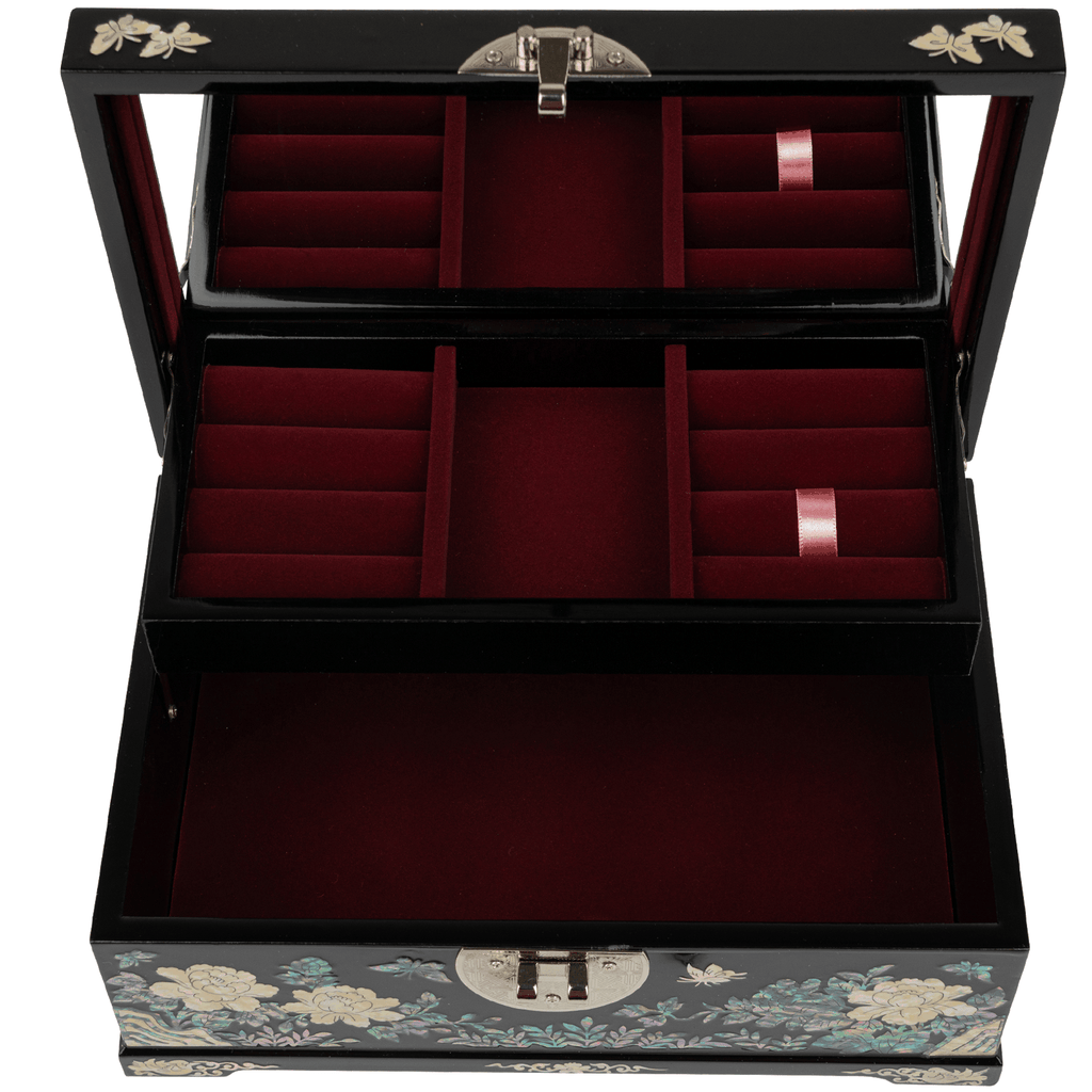 Lockable Jewelry Organizer Box with Key