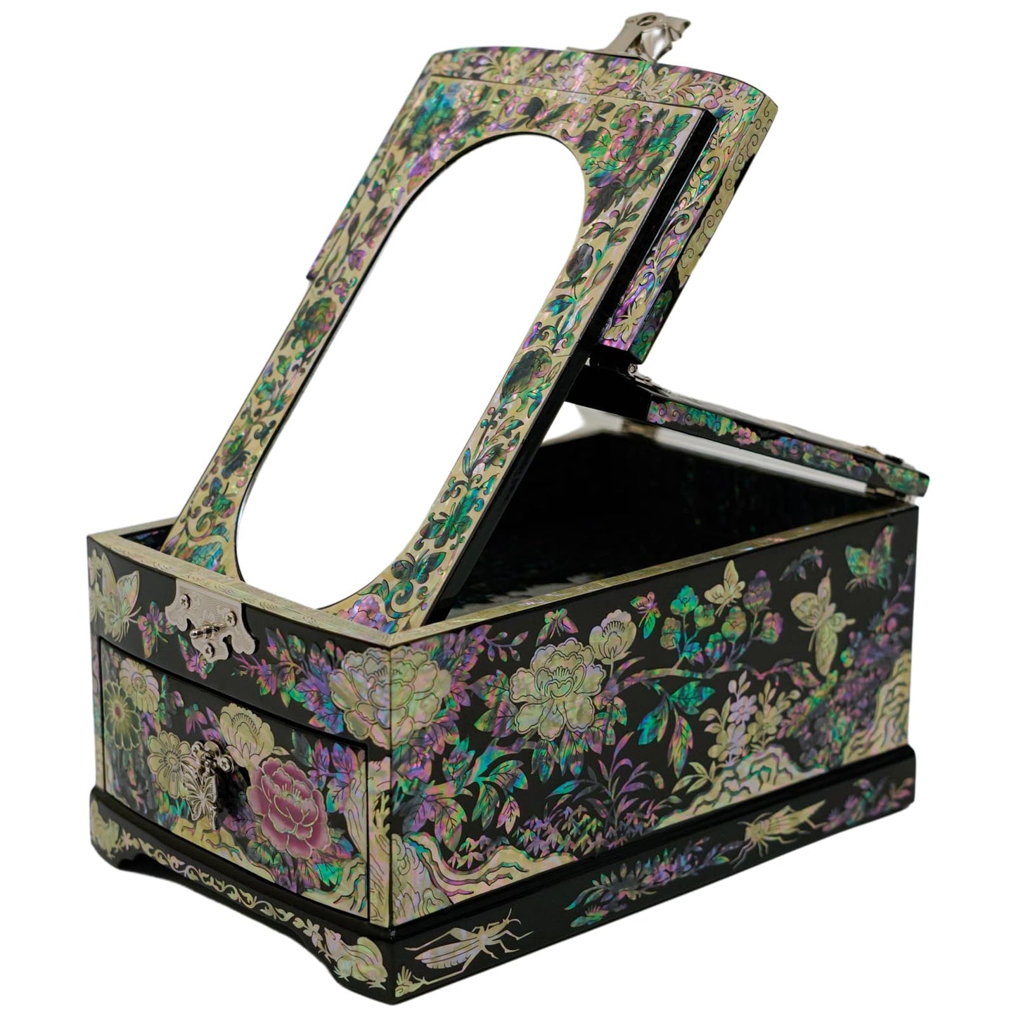 Folding Mirror with Drawer Jewelry Box