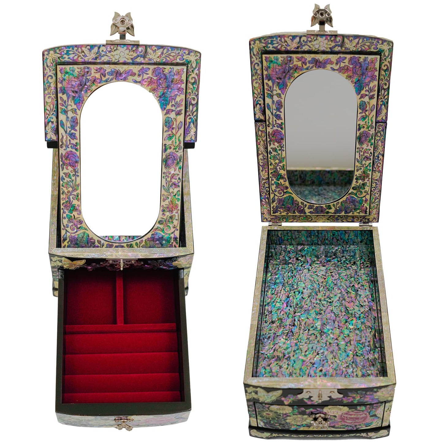 Folding Mirror with Drawer Jewelry Box