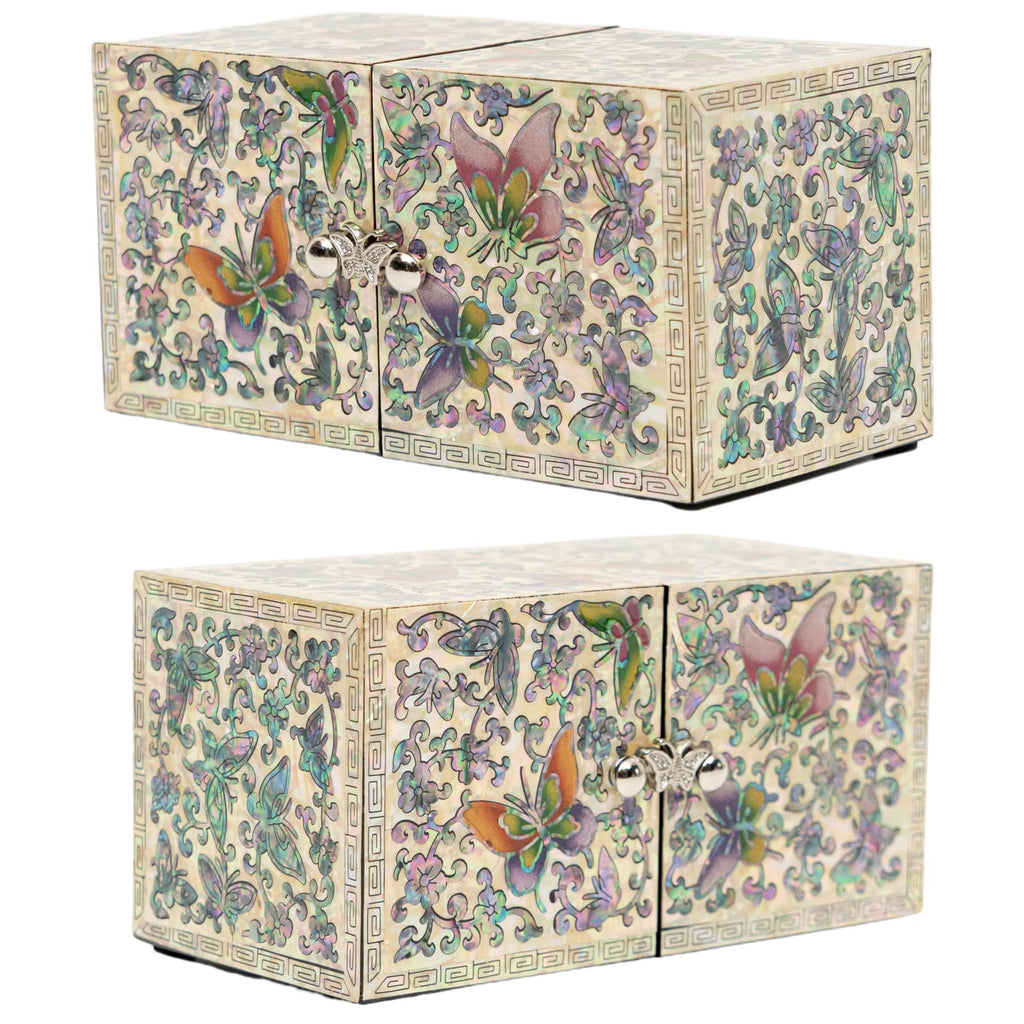 Mother of Pearl Cube Jewelry Box